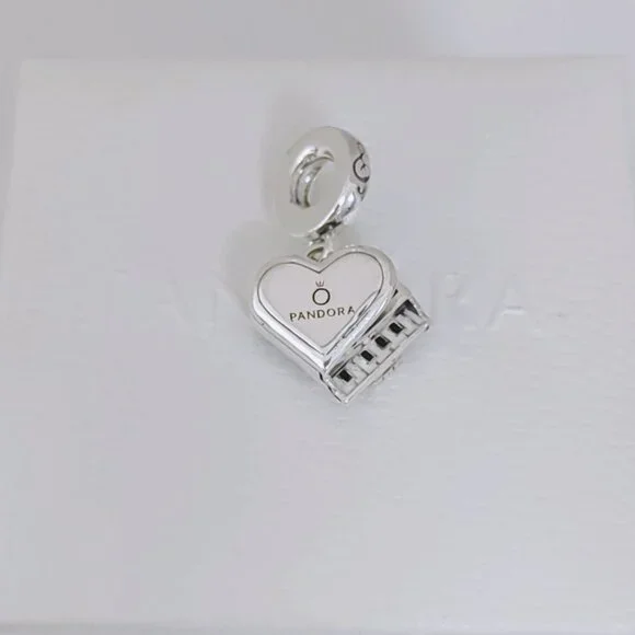 Pandora Grand Piano Heart Dangle Charm S925 Sterling Silver with box - Picture 6 of 9